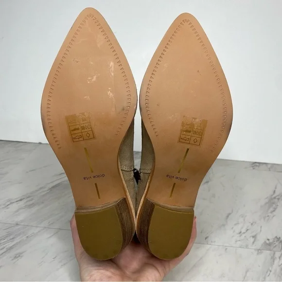 New! Dolce Vita Solow Tan Suede Western Bootie 7 - Picture 14 of 15